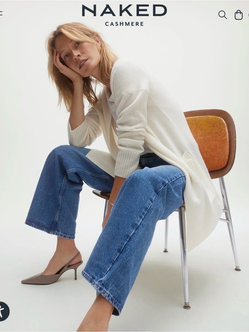 Naked cashmere Cream Open-Front Ribbed Pocket Cardigan - Picture 8 of 14